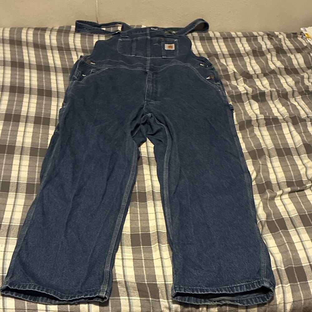 Carhart Carpenter Overalls Men’s Large Blue Denim Workwear